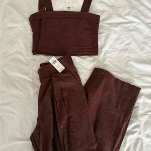 NWT A&F 2-piece linen set